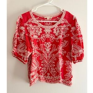 Solitaire Embroidered Top Sz L